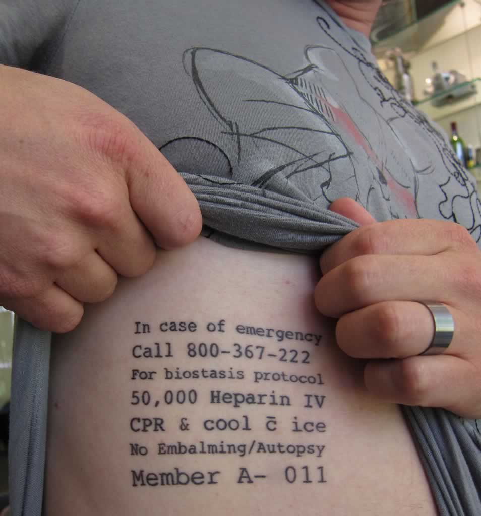 tattoo with cryonic instructions