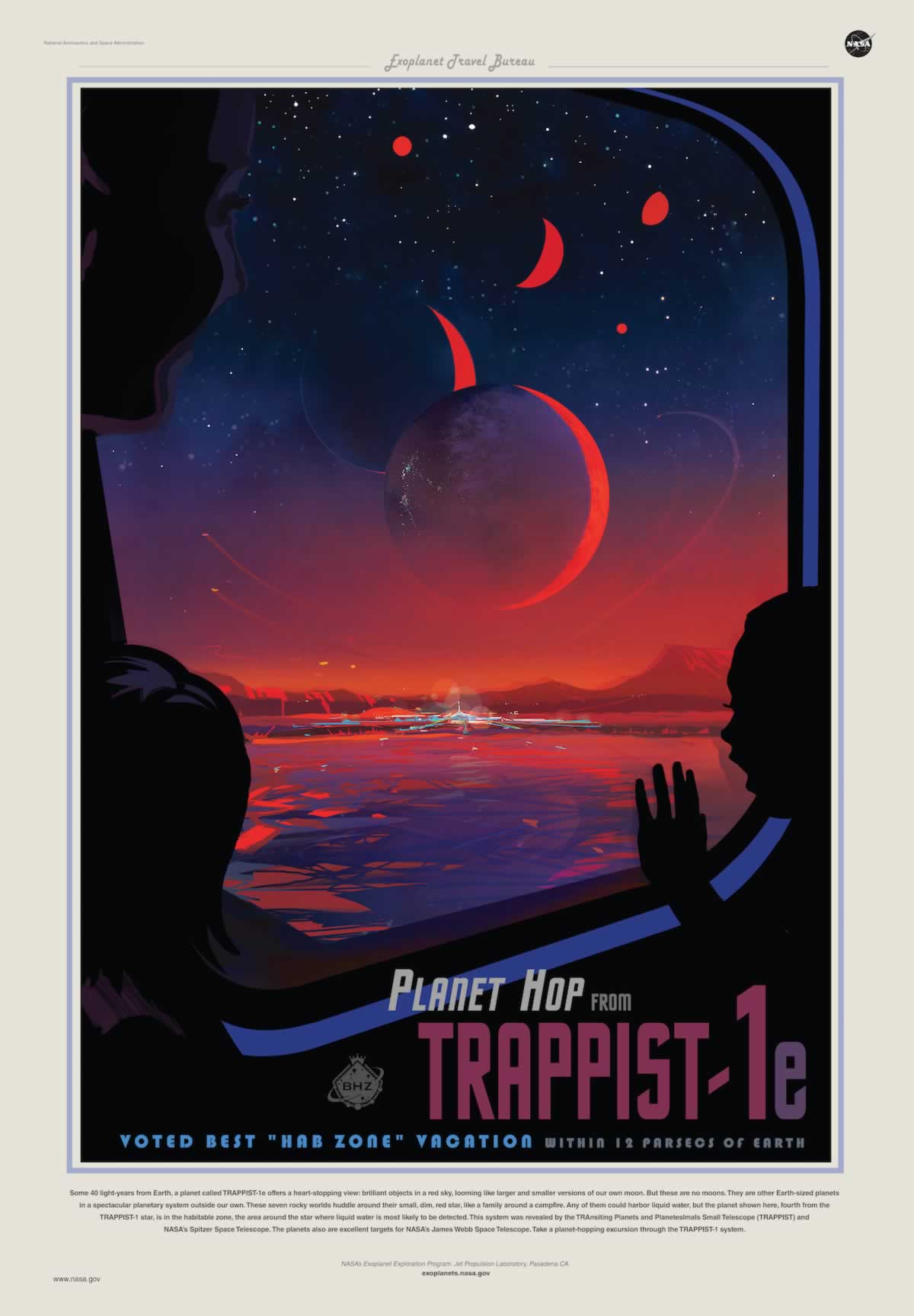 nasa poster depicts life an TRAPPIST-1 planet