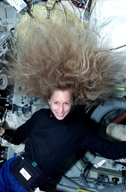 weightless hair in space
