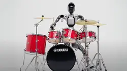 A humanoid robot playing the drums
