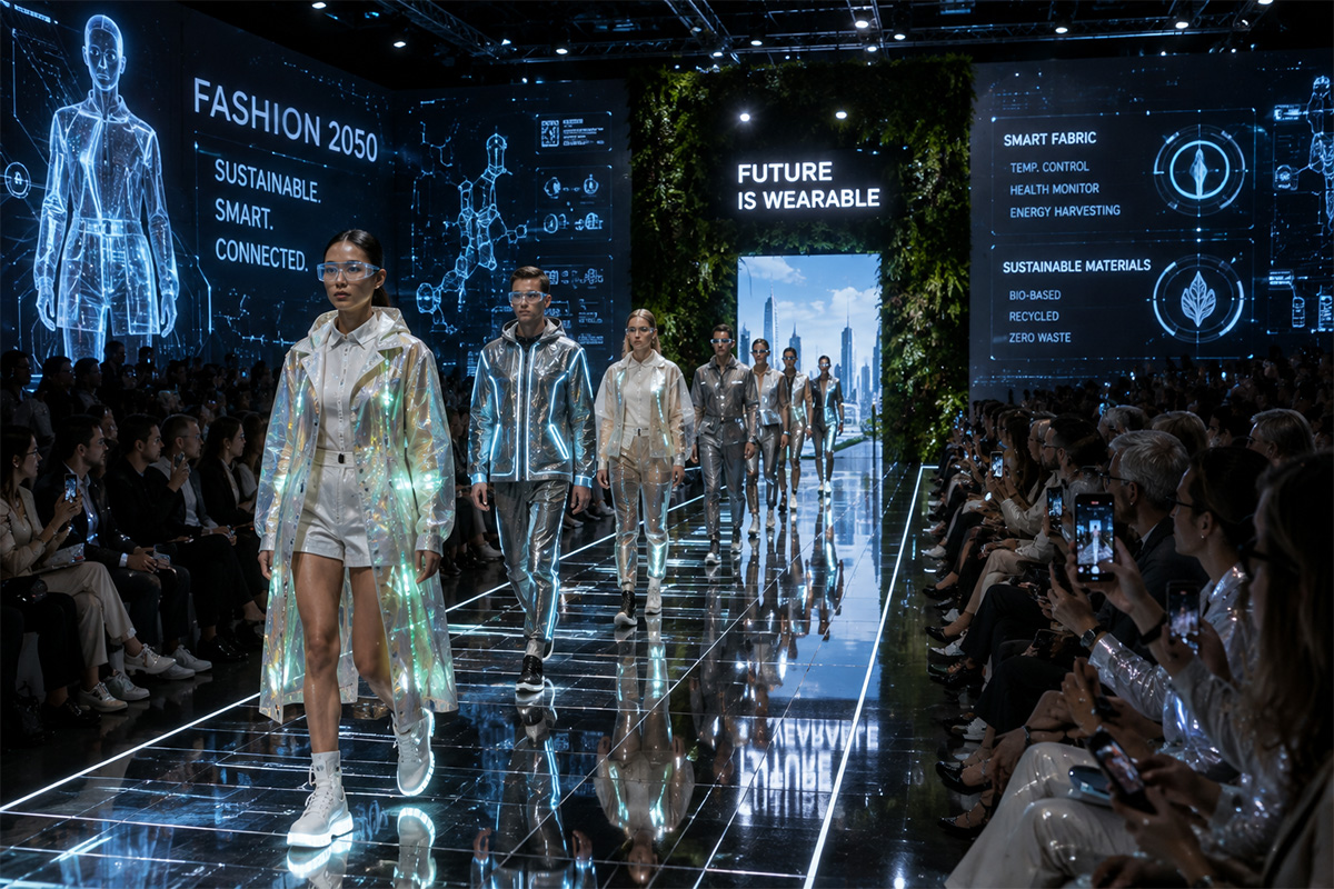 A future fashion show in the year 2050