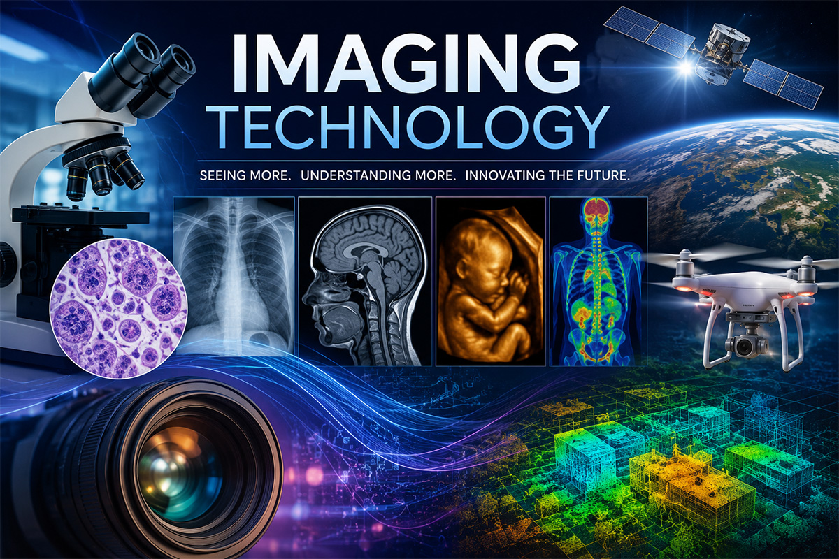 An infographic about imaging technology includes MRIs, satellites, LIDAR and more