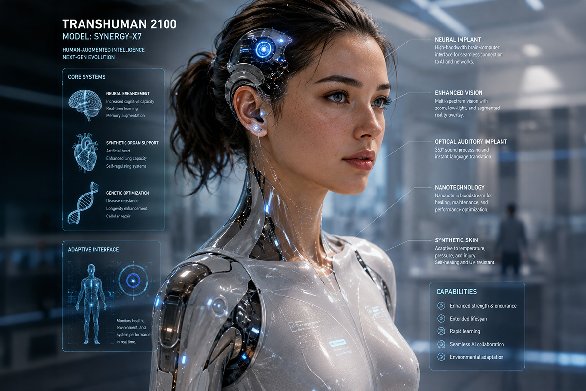 what a transhuman might look like in the year 2100