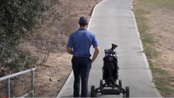 Self driving golf push cart