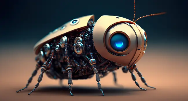 robotic insect that looks like a gold beetle
