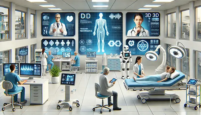 An illustration of a future hospital