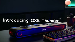 The OXS Thunder 7.1.2ch Gaming Soundbar With Satellite Neck Speaker.