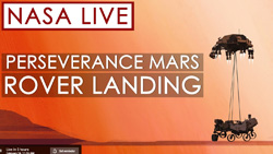 Text says NASA Perseverance Rover Landing on Mars
